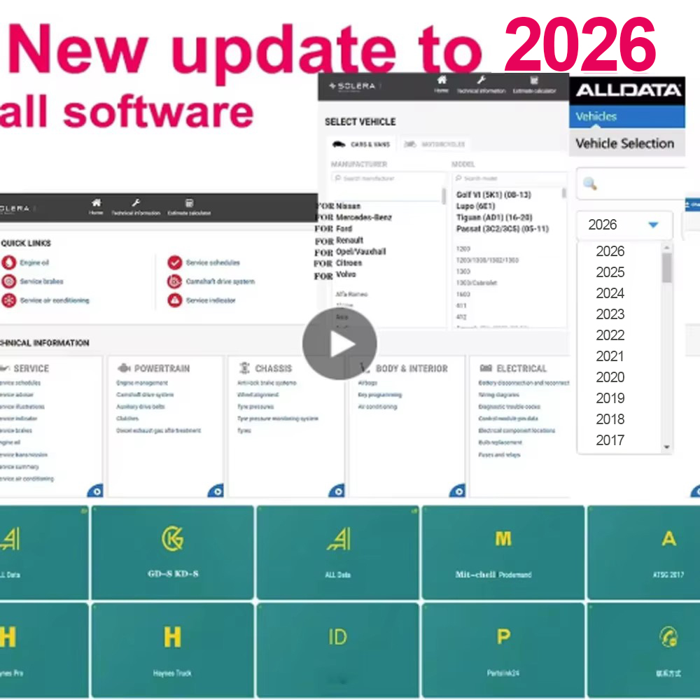 Workshop Tools Diagram - Онлайн-программное обеспечение Alldata 2026: ПО для
