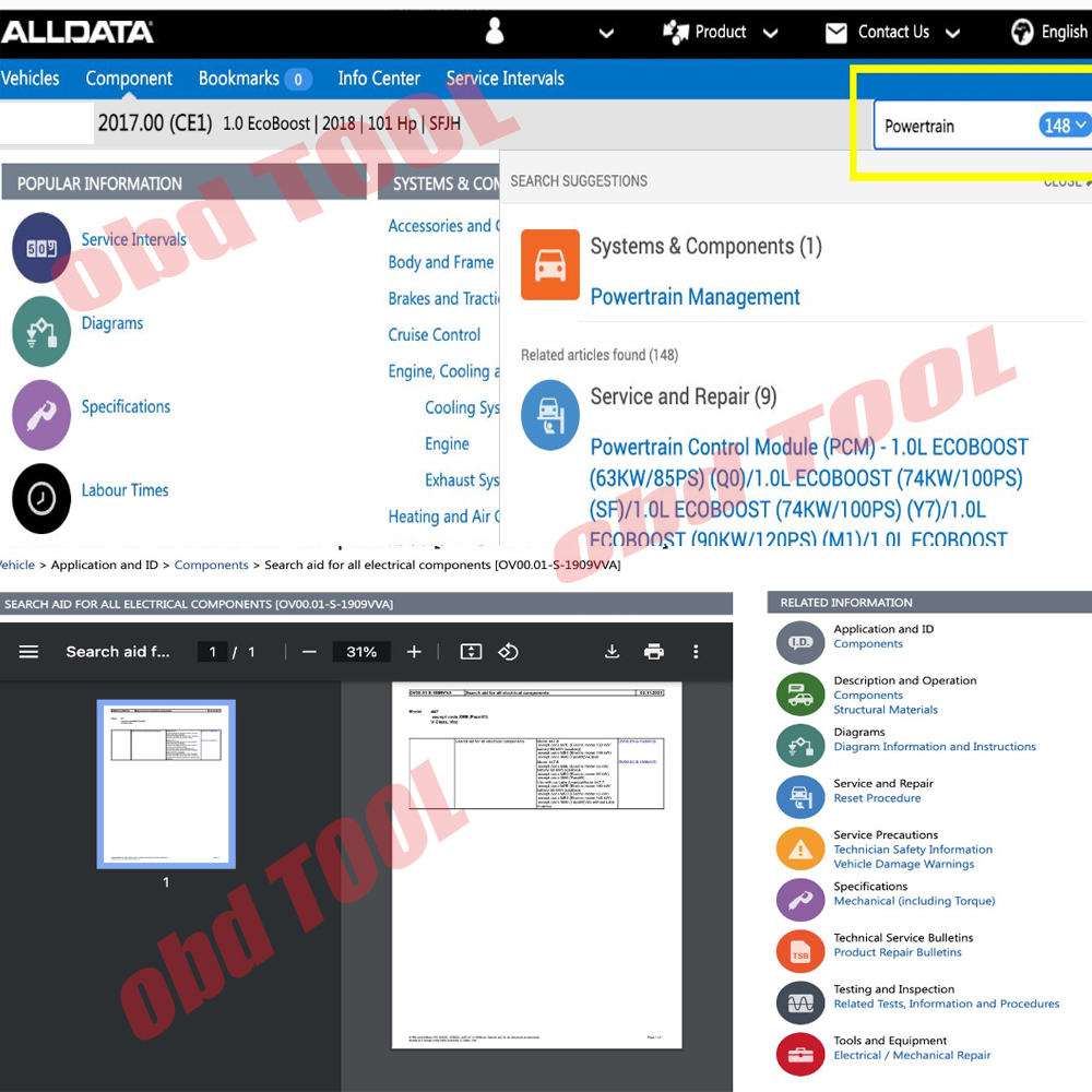 ALLDATA EU 2027 Онлайн-аккаунт – обзор и цена Workshop Tools Diagram